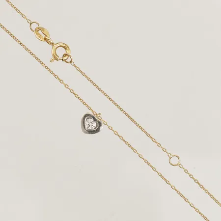 Halskedja Ankar med integrerat hänge med vit sten, längd 51-55cm, bredd 0,5-6,6mm, GHA, 18K  Vikt: 1,9 g