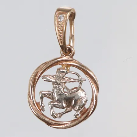 Hänge rödguld/vitguld, 21x12mm, 14K Vikt: 1,3 g