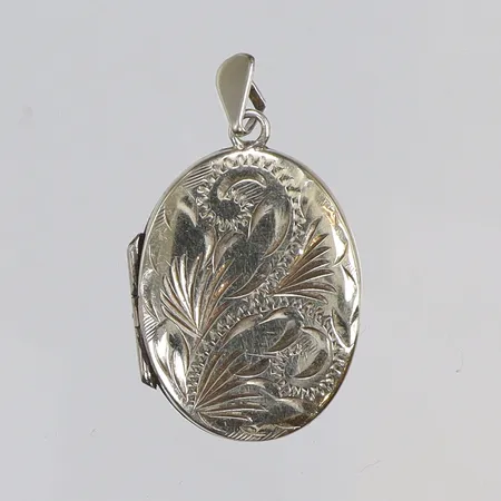 Medaljong mönstrad 18x30mm förgyllt, engelskt silver 925/1000 Vikt: 4 g