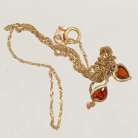 Kedja, stenar, defekt, 14K  Vikt: 1,2 g