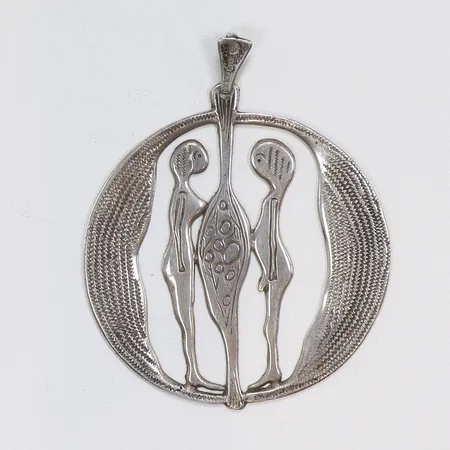 Hänge Kvinna och Man 60x74mm mm GEWE Malmö 1973 silver 830/1000 Vikt: 19,7 g