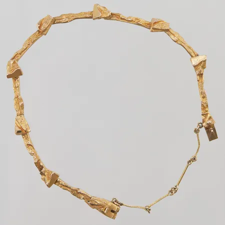 Armband Lapponia, 19cm, bredd: 6mm, säkerhetskedja, 14K, 13,0g.