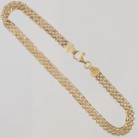 Armband, 19cm, bredd: 4mm, ojämna länkar, 18K, 4,3g.