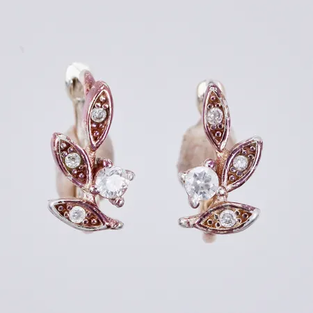 Ett par örhängen med stenar Ø ca 9mm, bredd: ca 5mm, SASB, Glitter International Ab, 925/1000 silver  Vikt: 0,8 g