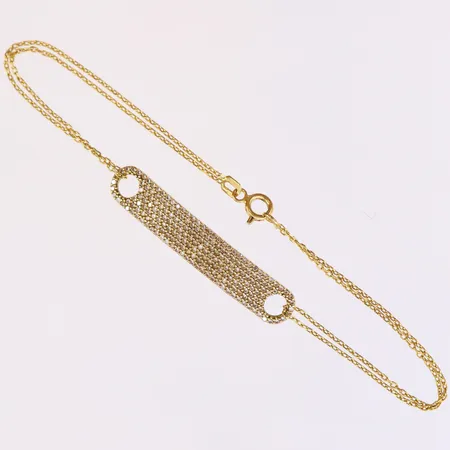 Armband med vita stenar, 20cm, 18K Vikt: 3,6 g
