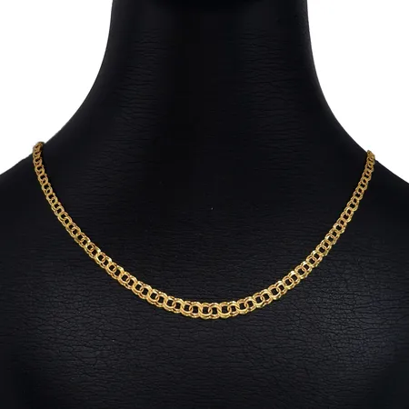 Halskedja Bismarck, 18K guld, doserad modell, Svedbom & Co AB (KFS), längd knäppt 42,8 cm, bredd 3 - 4,7 mm, fint skick Vikt: 7,8 g