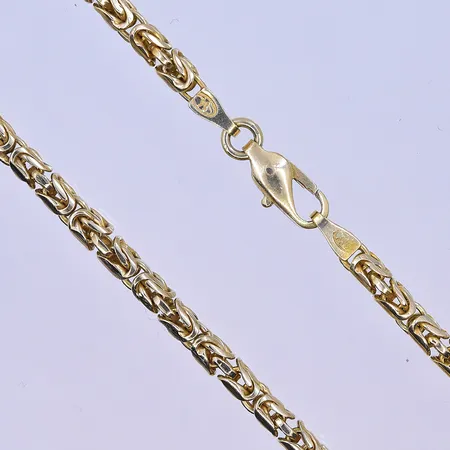 Kedja kejsarlänk, längd 51 cm, bredd 4 mm, 14K. Vikt: 36,9 g