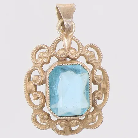 Hänge med blå sten 25mm, 835/1000 silver Vikt: 1,7 g