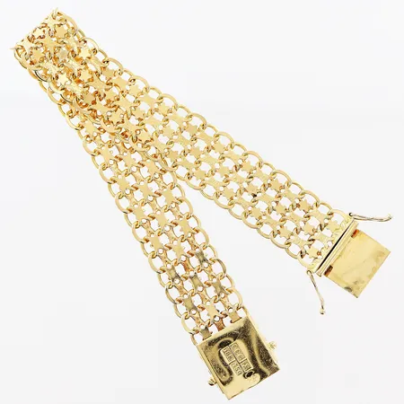 Armband X-länk 19cm, bredd 14,5mm, 18K.  Vikt: 31,5 g