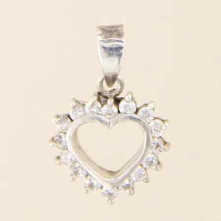 Hänge med vita stenar, 18x12mm, silver 925/1000 Vikt: 1,2 g