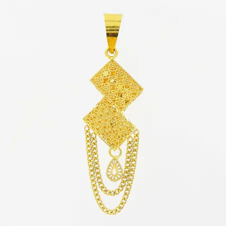 Hänge, 13x50mm, 21K. Vikt: 2,6 g