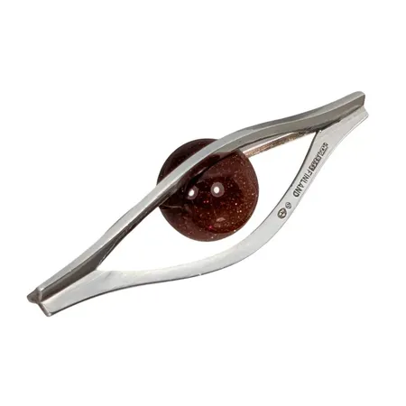 Retro Hänge Finland, silver 925/1000, Elis Kauppi (1921-2004), Kupittaan Kulta Oy, Åbo, Aventuringlas (Ø10,5 mm), längd 45 mm, bredd 13,5 mm, sten utan anmärkning, svensk kontroll/importstämpel  Vikt: 4,7 g