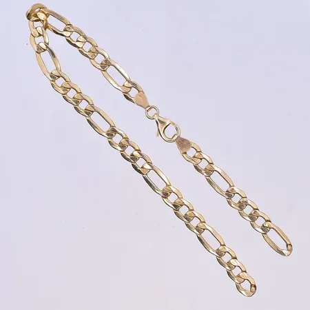 Armband figaro, Guldfynd, längd 21,5 cm, bredd 6 mm, ihålig, länk saknas, 18K. Vikt: 5,4 g