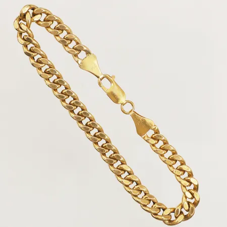Armband Pansar, längd 19,5cm, bredd 6,5mm, Guldfynd, ihåligt, 18K  Vikt: 12,3 g