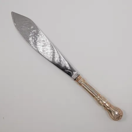 Tårtkniv med skaft, blad i stål, längd 25cm, GAB Silver 830/1000 bruttovikt 91,2g 