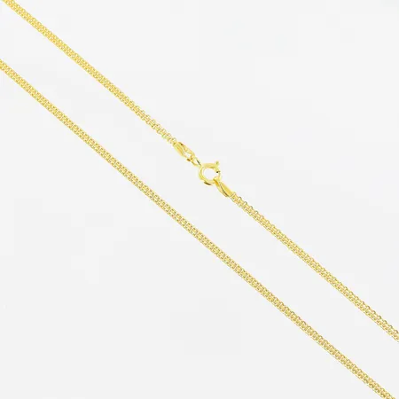 Kedja 46cm, bredd 1,5mm, 21K.  Vikt: 4,5 g