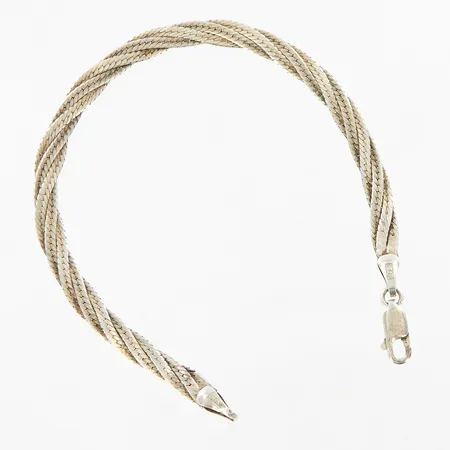 Armband flätat 18cm, bredd:5mm, GHA silver 925/1000 Vikt: 4,9 g