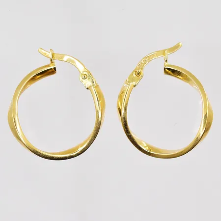 Ett par örhängen Ø14mm, bredd 2mm, tvinnade, 18K Vikt: 1,5 g