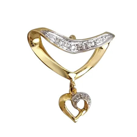 Diamanthänge, 18K guld, Diamanter 7 x 0,003ct, Guldfynd (GHA), storlek 18x19 mm, fint skick Vikt: 1,7 g