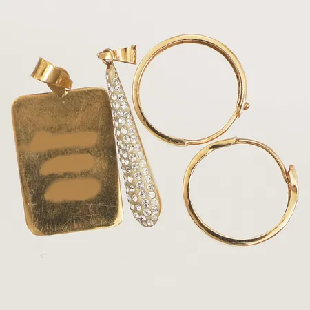 Diverse guld, stenar, skadat, defekt, gravyr, 18K  Vikt: 2,6 g