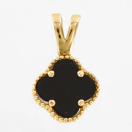 Hänge med svart platta, 22mm, bredd: 14mm, 18K OBS EJ MÄRKESDESIGN Vikt: 2,2 g