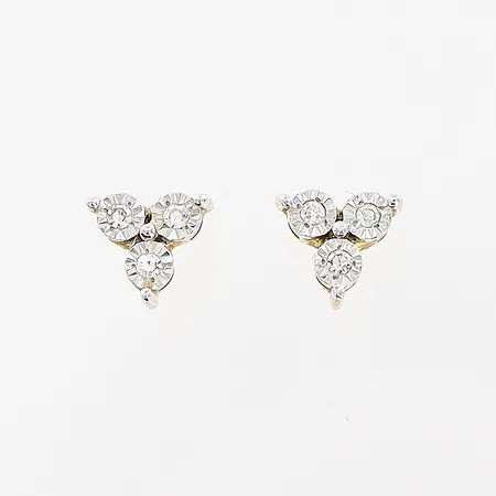 Ett par örhängen diamanter 3 x ca 0,005ct, 5,5x5,5mm, 18K Vikt: 1,1 g