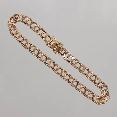 Armband Bismarck, längd ca 19cm, bredd ca 6,1mm, GFAB 18K Vikt: 12,4 g
