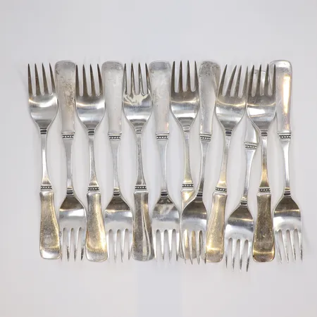 12st Smörgåsgafflar modell Uppsala längd 15cm MGAB silver 830/1000 Vikt: 352,9 g