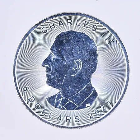 Mynt, Charles III, 2025, Canada, plast ficka, silver 999/1000. Vikt: 31,1 g