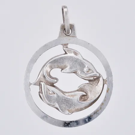 Hänge stjärntecken fiskarna längd: ca 2,9cm bredd: ca 22mm 925/1000 silver  Vikt: 4 g