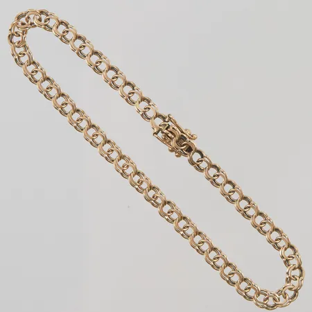 Armband Bismarck, 19,5cm, bredd: 4,6mm, glappt lås, 18K, 7,1g.
