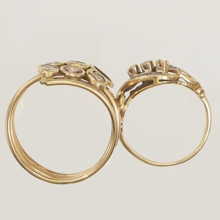 Ringar, defekta, stenar saknas, 14K Vikt: 4,7 g