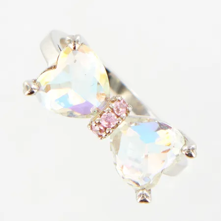 Ring med stenar, 18¼, bredd:2-8mm, silver 928/1000 Vikt: 3,3 g