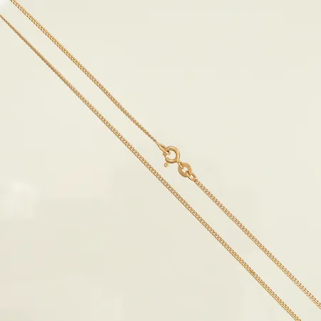 Halskedja pansar, längd 42cm, bredd 2mm, skeva länkdelar, 18K, 3,3g Vikt: 3,3 g