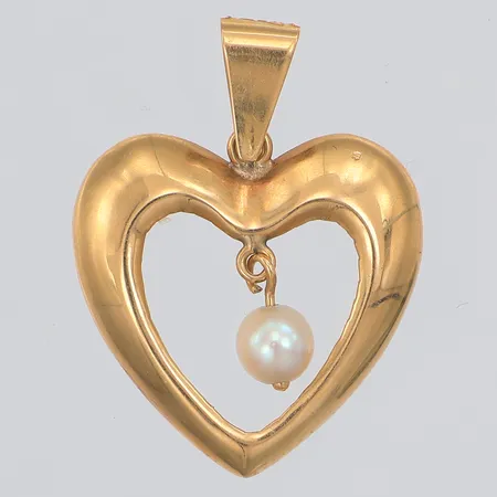 Hänge hjärta med odlad saltvattenpärla 26mm, Hallberg, 18K Vikt: 1,4 g