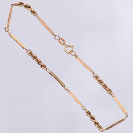 Armband med stavar/Cordell 19,5cm lång, bredd 2-3mm, ojämna stavar, 9K Vikt: 2,2 g