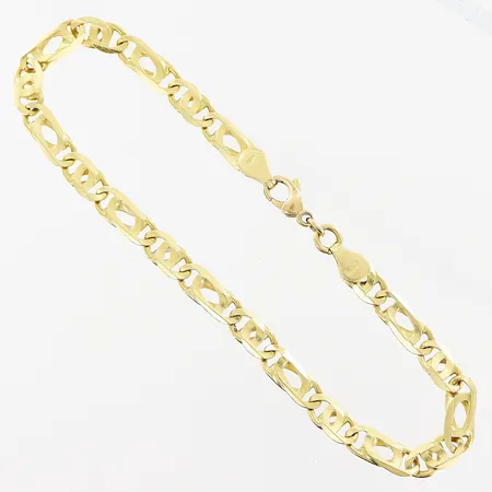 Armband, 22,5cm, bredd 5mm, skevheter, 18K. Vikt: 14,8 g