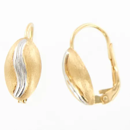 Ett par örhängen gulguld/vitguld12mm, bredd:7mm, 14K  Vikt: 1,5 g