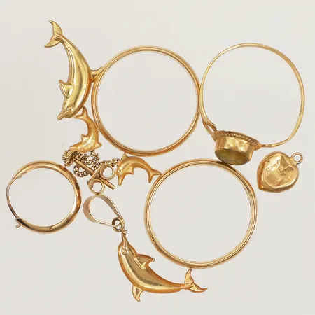 Diverse guld, defekt, 18K Vikt: 9,3 g