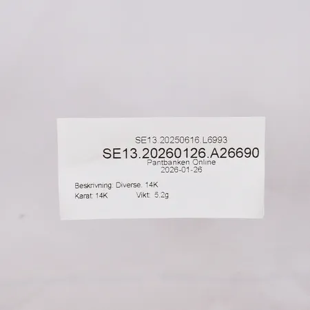 Diverse, 14K  Vikt: 5,2 g