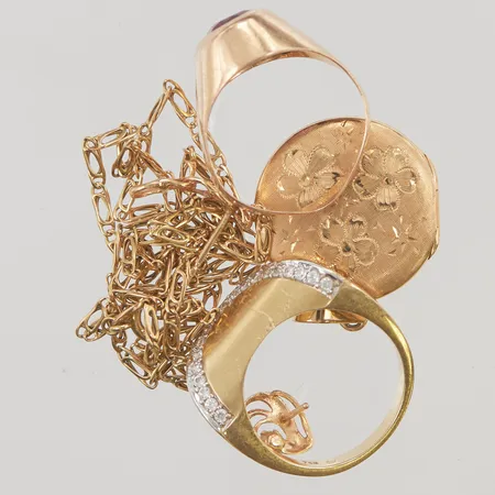 Diverse guld, defekter/gravyrer, 18K, 19,8g.