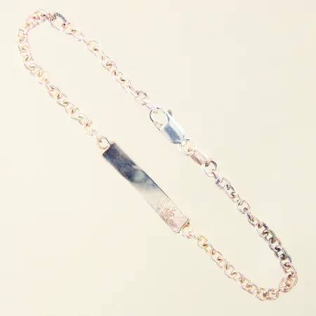 Armband Ankar med platta, längd 19cm, bredd 3-5mm, GHA, silver 925/1000 Vikt: 5,4 g