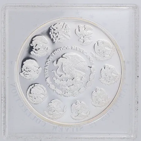 Mynt Mexico one once Ø40mm, Plata plura 2006 Ley 999/1000 silver, i sprucket etui Vikt: 31,1 g