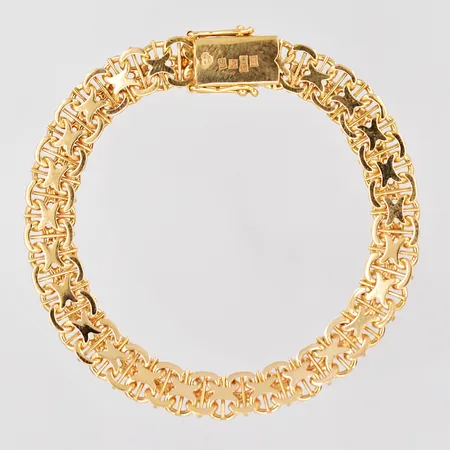 Armband X-länk med stav 18cm, bredd 8,0x1,7mm, 18K Vikt: 16,8 g