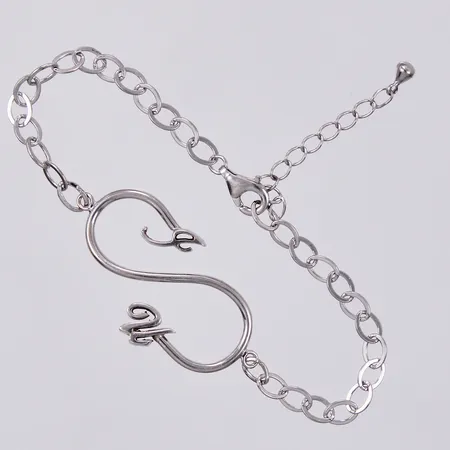 Armband " I & U " längd: ca 20,5cm, bredd: ca 3-18mm, silver 925/1000 Vikt: 3,9 g