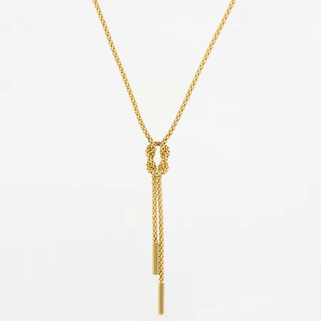 Collier 43,5cm, bredd: 1mm, hängdel 50mm, bredd:17mm, 14K Vikt: 3,7 g