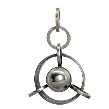 Retro Hänge Finland 1960-tal, silver, Kupittaan Kulta Oy, Åbo 1965, längd 36 mm, bredd 23,5 mm, svensk kontroll/importstämpel Vikt: 6,2 g