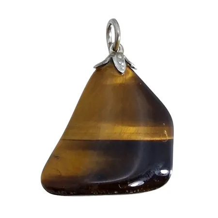 Retro Hänge, silver, Tigeröga, längd inkl. ögla 30 mm, bredd 21,5 mm, sten utan anmärkning  Vikt: 5,5 g