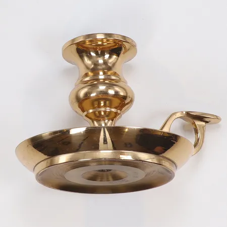 Nattljusstake Malm, höjd 7cm, stämplat Erik Jonsson Skara, mässing