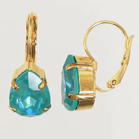 Ett par örhängen med stenar Laguna Delite, , Mini Drop, Caroline Svedbom, längd: ca 25mm, bredd: ca 10mm, gulmetall, originalask 